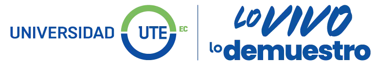 Logo de la Universidad UTE con el lema Lo vivo, lo demuestro